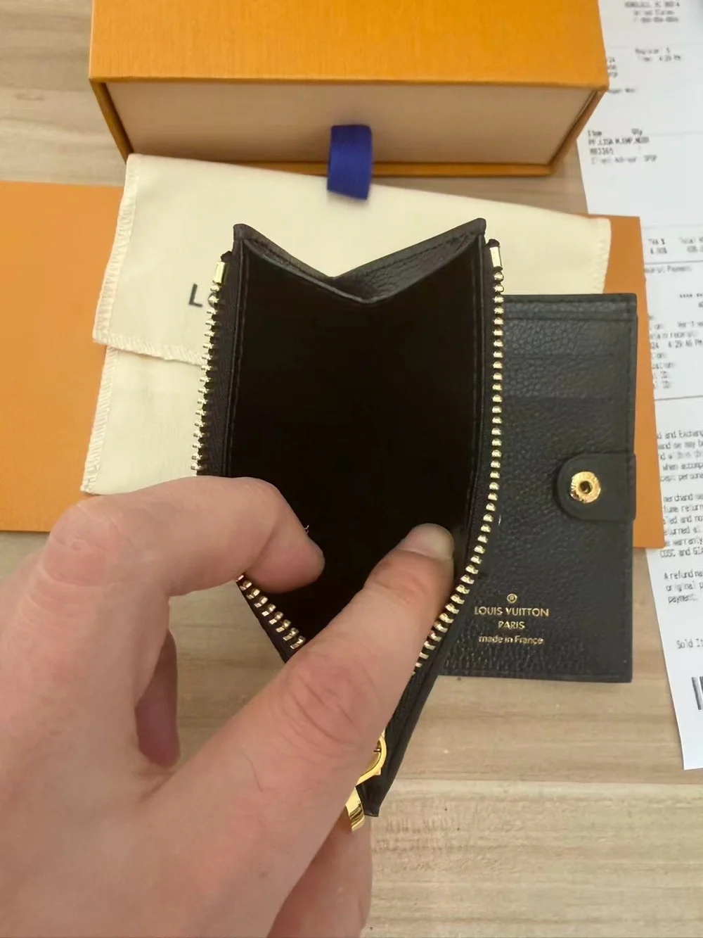 Louis Vuitton Black Embossed Monogram Small Zipper Pouch